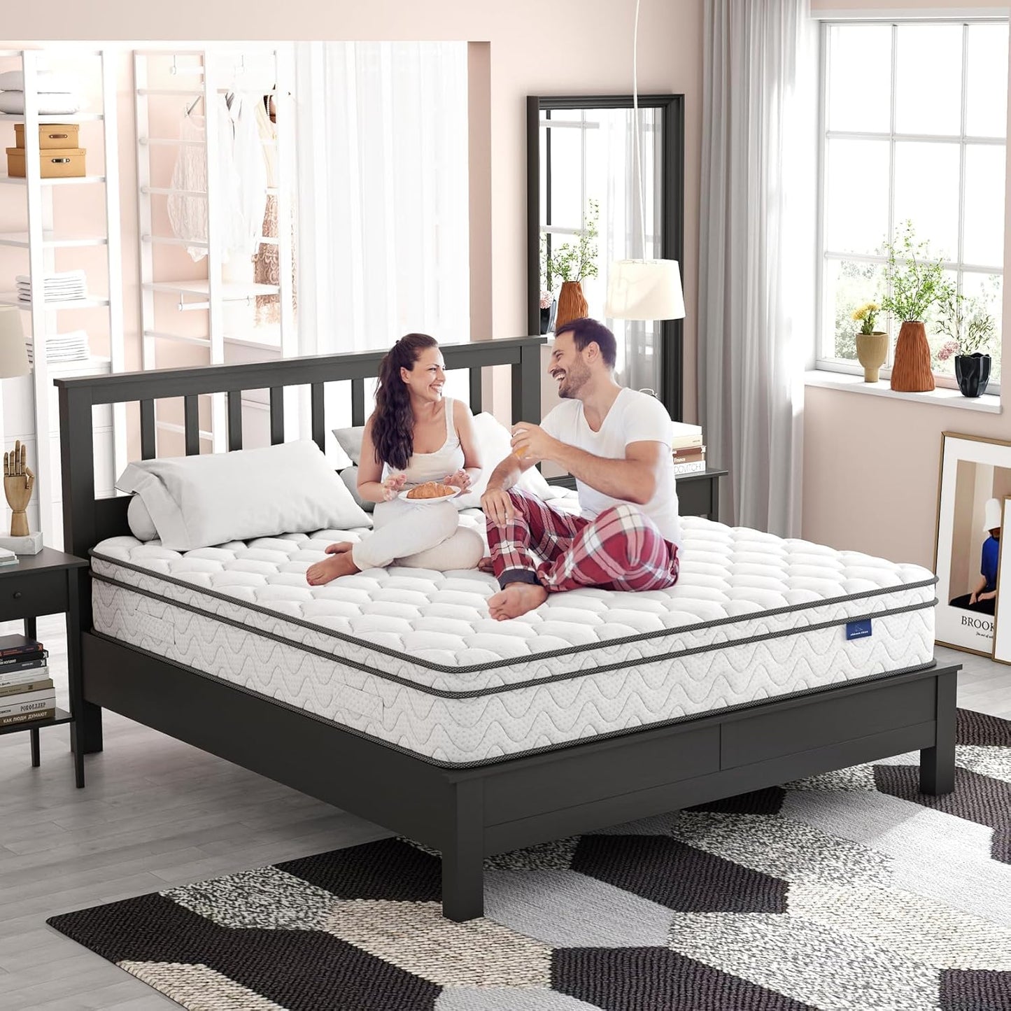 Vesgantti Twin Size Mattress - 12 Inch Fiberglass-Free Hybrid | Cool Sleep Memory Foam & Pocket Springs, Medium Firm