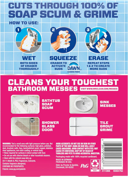 Mr. Clean Magic Eraser Sponge - Powerful Bathroom Cleaner with Lemon Scent | 5 Count Pack