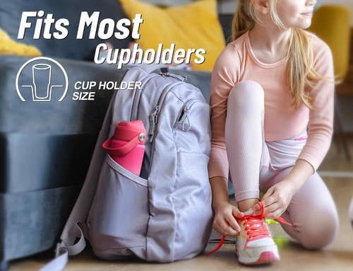 DLOCCOLD Kids Insulated Water Bottle - Leak Proof Straw Lid, Double Wall Stainless Steel, Reusable Tumbler for Travel