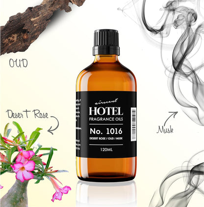 AirScent Hotel Diffuser Oil No. 1016 | Premium Caraway Desert Rose & Oud Fragrance - 10 mL Glass Bottle