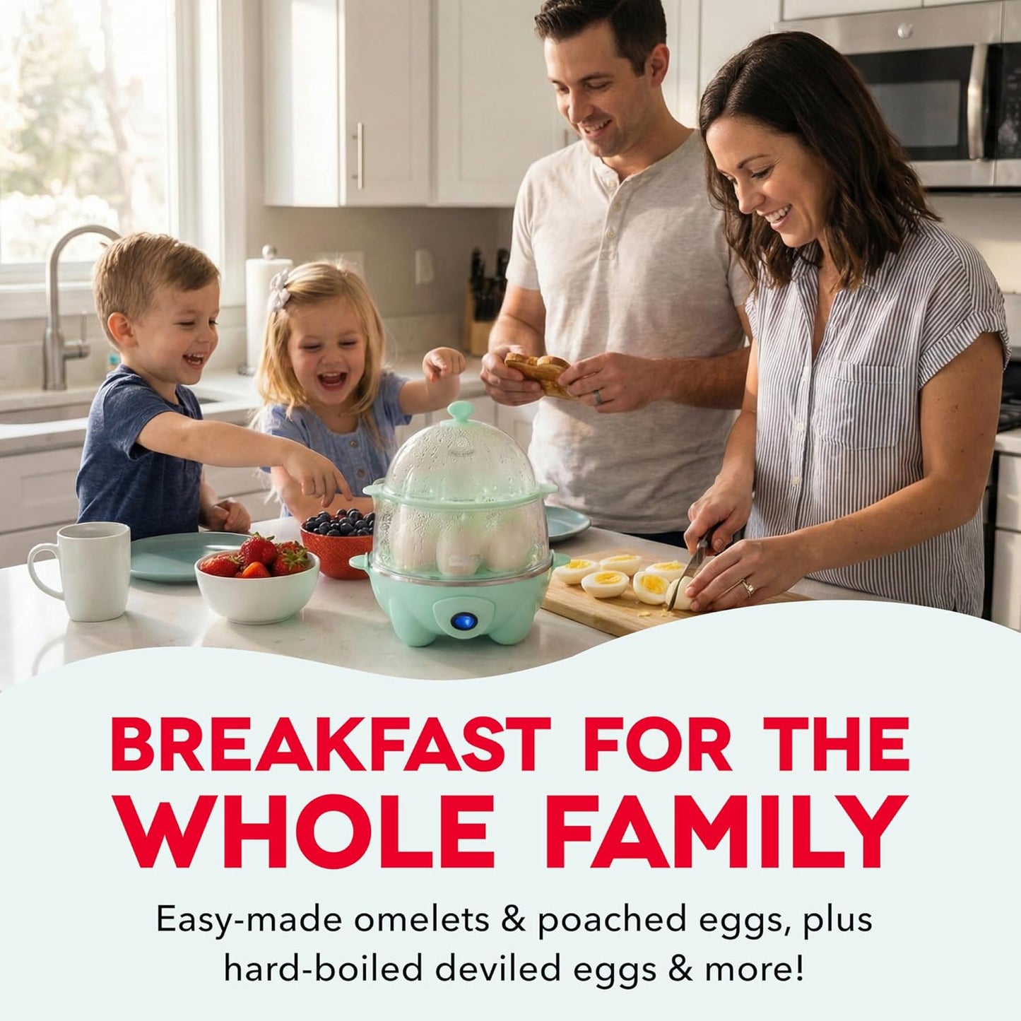 Dash Deluxe Egg Cooker - 3-in-1 Boiler, Poacher & Steamer - Holds 12 Eggs, Black | Dishwasher Safe & BPA Free