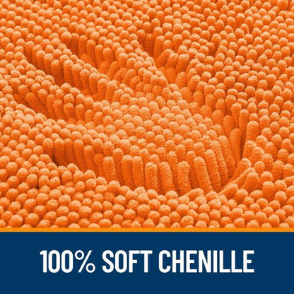 OLANLY Bathroom Rugs 40x24, Extra Soft Absorbent Chenille Bath Rugs, Rubber Backing Quick Dry, Machine Washable Bath Mats for Bathroom Floor, Tub and Shower, Home Decor Accessories, Orange