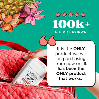 Poo-Pourri Pocket Toilet Spray - Tropical Hibiscus Travel Deodorizer | 1 Fl Oz, Up to 50 Uses, TSA Approved