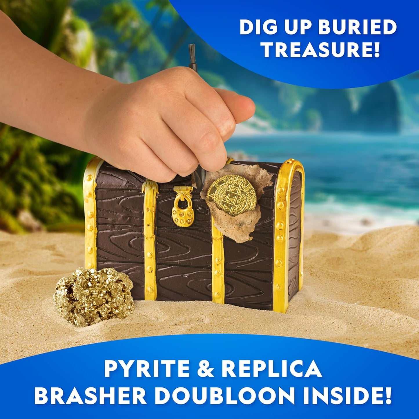 National Geographic Pirate Adventure Kit - Dig for Treasure, Create Pirate Hat & Map | STEM Toys for Kids