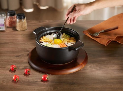 Kook Korean Dolsot Bowl - 68 oz Donabe Style Cookware for Bibimbap, Soups & Stews | Oven & Dishwasher Safe, Black