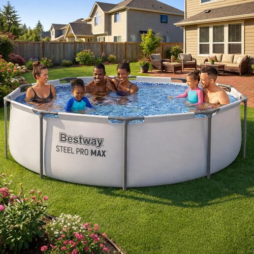 Bestway Steel Pro MAX 10' x 30" Above Ground Pool - Durable Round Metal Frame with Filter Pump & Cartridge