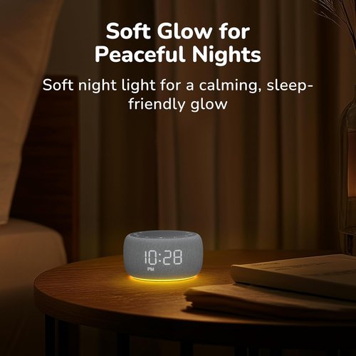 Buffbee Alarm Clock - 2-in-1 Sound Machine with Gentle Wake-Up & Ambient Night Light | Sleep Better