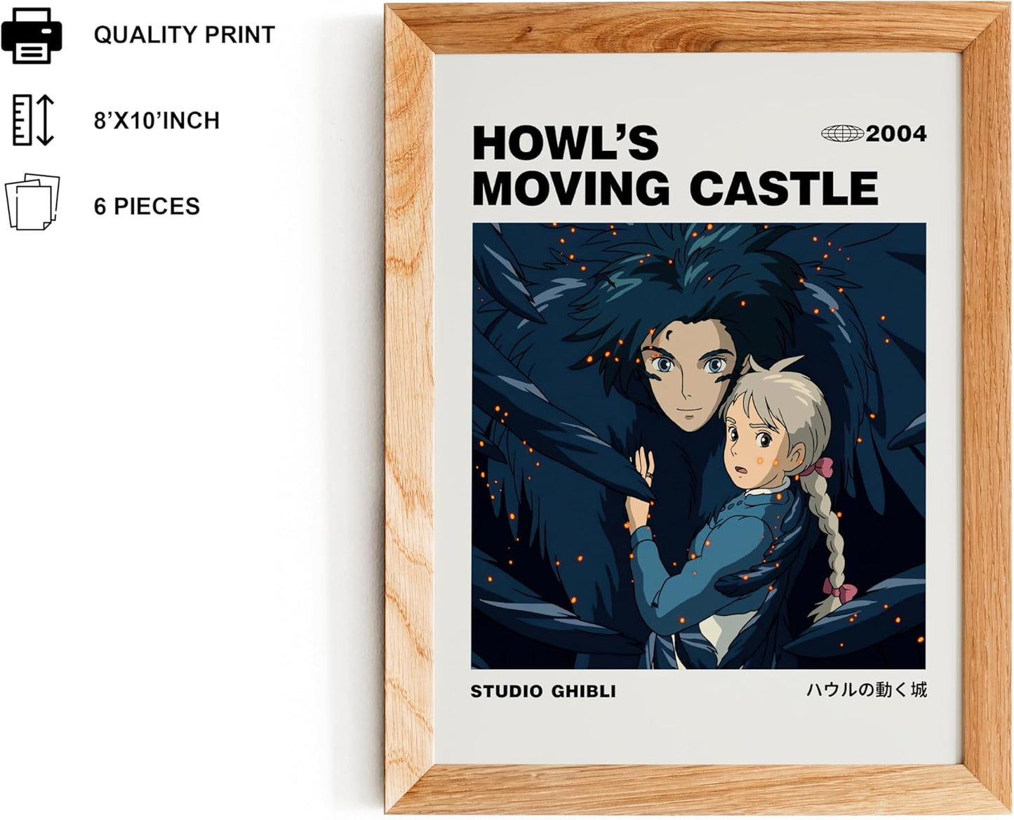 Ouroboros Art & Design Studio Ghibli Anime Posters - Hayao Miyazaki Wall Decor - Pack of 6 | 8x10 Inch, 300 GSM Paper