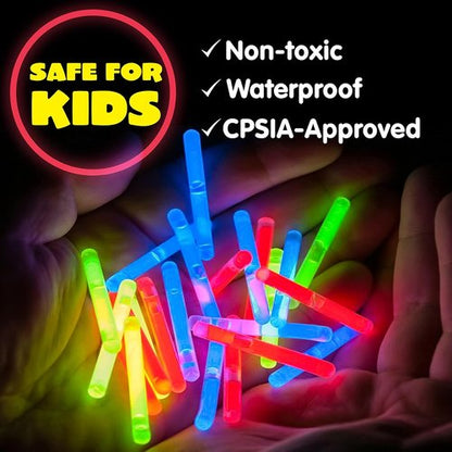 JOYIN 200 Mini Glow Sticks - 1.7" Glow in The Dark Party Favors | 8 Vibrant Colors for Easter & Events