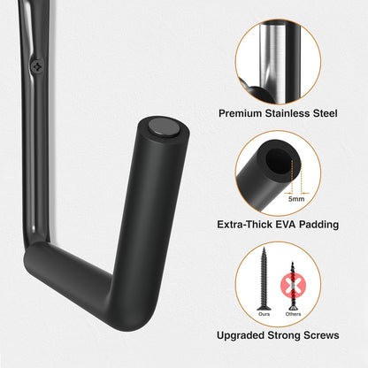 Niffgaff Heavy Duty Garage Storage Hooks - 120 LB Capacity Wall Mounted Rack for Kayaks, Ladders & Bikes