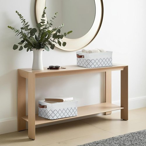 DECOMOMO Small Storage Baskets - Organize Your Closet with Stylish White Check Design | 6 Pack