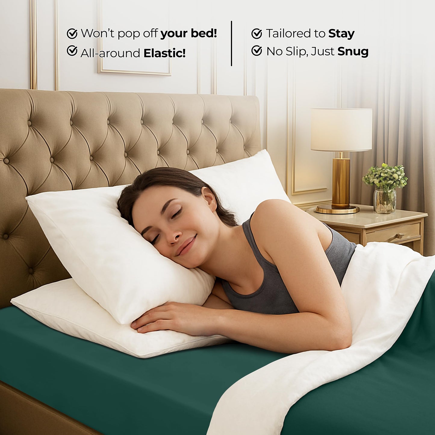 Utopia Bedding King Fitted Sheet - Bottom Sheet - Deep Pocket - Soft Microfiber - Shrinkage and Fade Resistant - Easy Care -1 Fitted Sheet Only (Emerald)