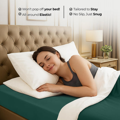 Utopia Bedding King Fitted Sheet - Bottom Sheet - Deep Pocket - Soft Microfiber - Shrinkage and Fade Resistant - Easy Care -1 Fitted Sheet Only (Emerald)
