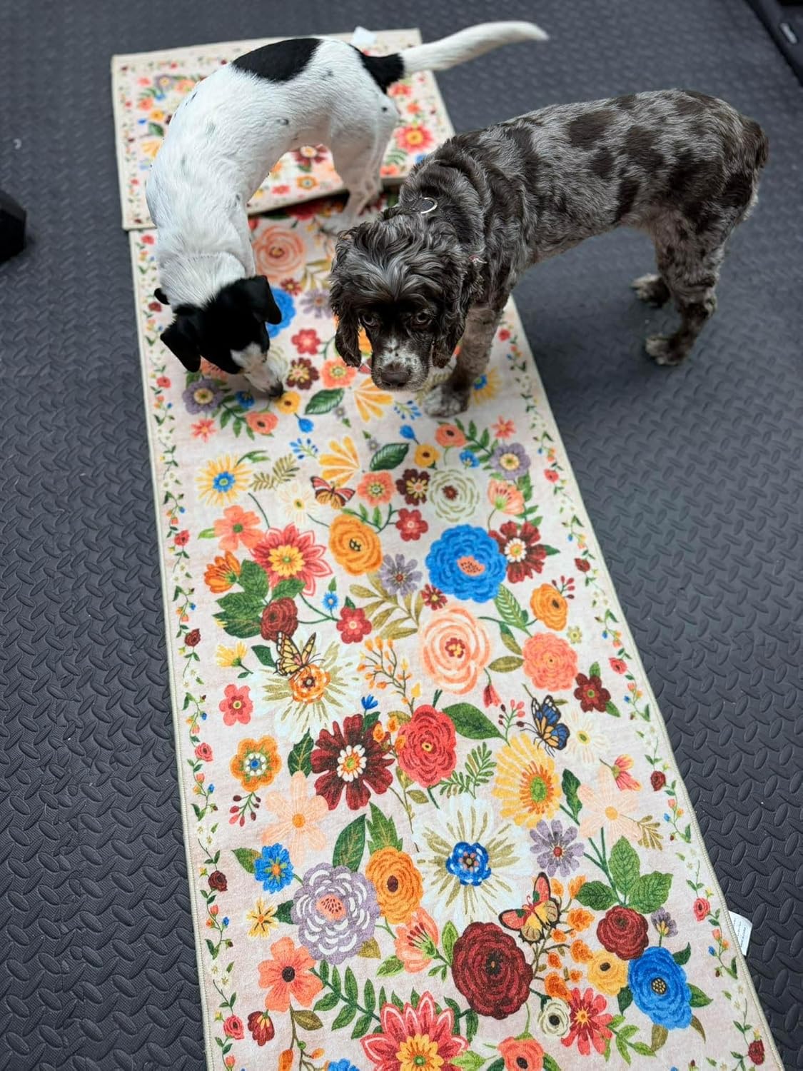 Skiennix Runner Rug - Non-Slip Washable Floral Carpet for Hallways & Kitchens | 2x6 Feet, Beige