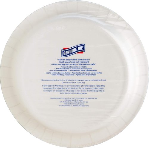 Genuine Joe 7" Printed Paper Plates - Eco-Friendly Disposable Tableware | Pack of 125