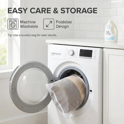 JMvicyroam 115L Extra Large Blanket Basket for Living Room - Woven Cotton Rope Laundry Hamper with Reinforced Handles - Storage Bin for Pillows, Comforters & Toys - Machine Washable,Jute&Black
