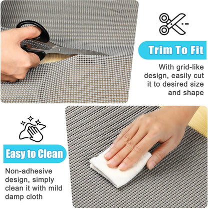 Songrey Non-Adhesive Drawer & Shelf Liner - 12IN x 20FT Non-Slip Cabinet Mat | Thick, Breathable Dark Gray