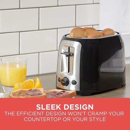 BLACK+DECKER 2-Slice Toaster - Extra Wide Slots & 7 Shade Settings | 850 Watts, Frozen & Bagel Buttons