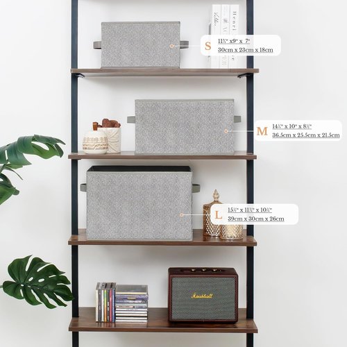 Granny Says Storage Baskets - Medium Gray Fabric Organizers with Handles | 3-Pack Closet Storage Bins
