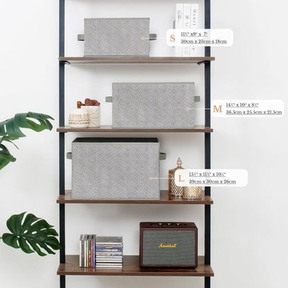 Granny Says Storage Baskets - Medium Gray Fabric Organizers with Handles | 3-Pack Closet Storage Bins