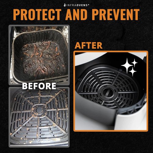 Cosori Reusable Air Fryer Liners - Silicone & Fiberglass Grill Mats | BPA-Free, Heat Resistant, Easy Clean-Up