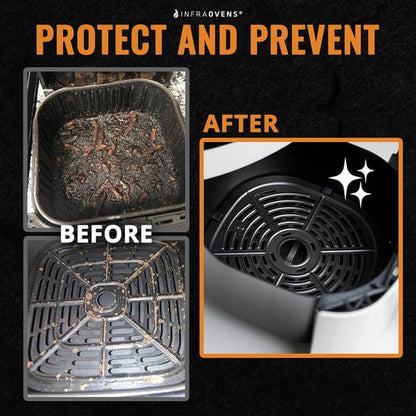 Cosori Reusable Air Fryer Liners - Silicone & Fiberglass Grill Mats | BPA-Free, Heat Resistant, Easy Clean-Up