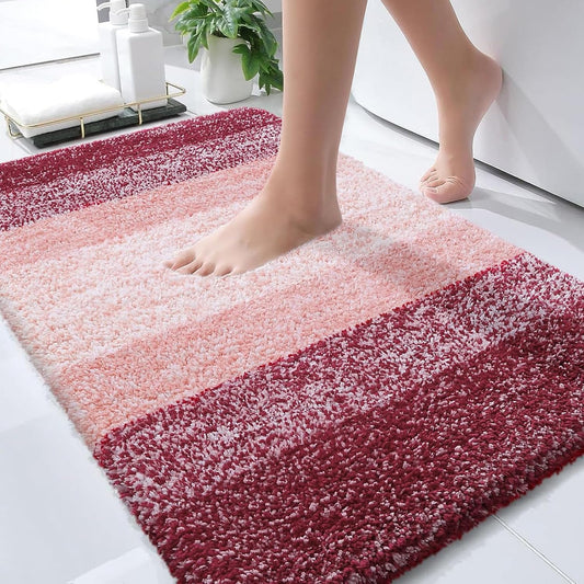 OLANLY Bathroom Rugs - Extra Soft Microfiber Mat 36x24 | Quick Dry & Machine Washable, Red