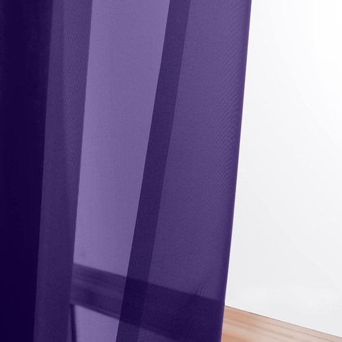 OWENIE Purple Sheer Curtains 63 inch Length 2 Panels Set, Rod Pocket Voile Fimly Sheer Drapes for Living Room/Bedroom, 2pcs, Each 42" W x 63" L