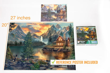 Mountain Cabin Jigsaw Puzzle by Ravensburger - 1000 Pieces for Adults | Perfect for Game Nights - 20x27 Inches