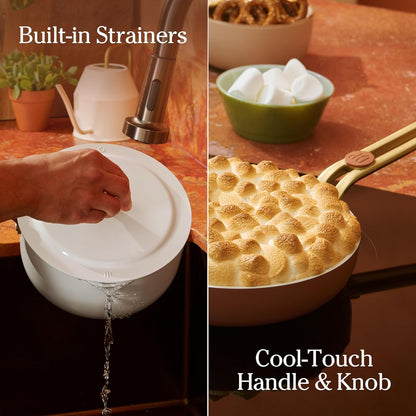 Our Place 8-Piece Essentials Cookware Set - Nontoxic Thermakind™ Nonstick & Oven Safe | Blue Salt
