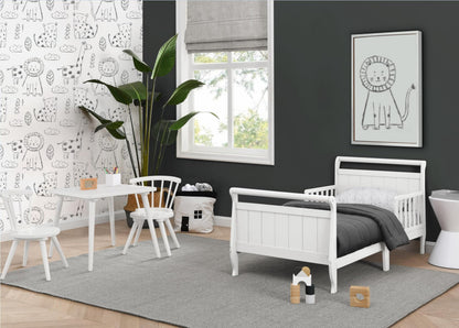 Delta Children Wood Sleigh Toddler Bed, White