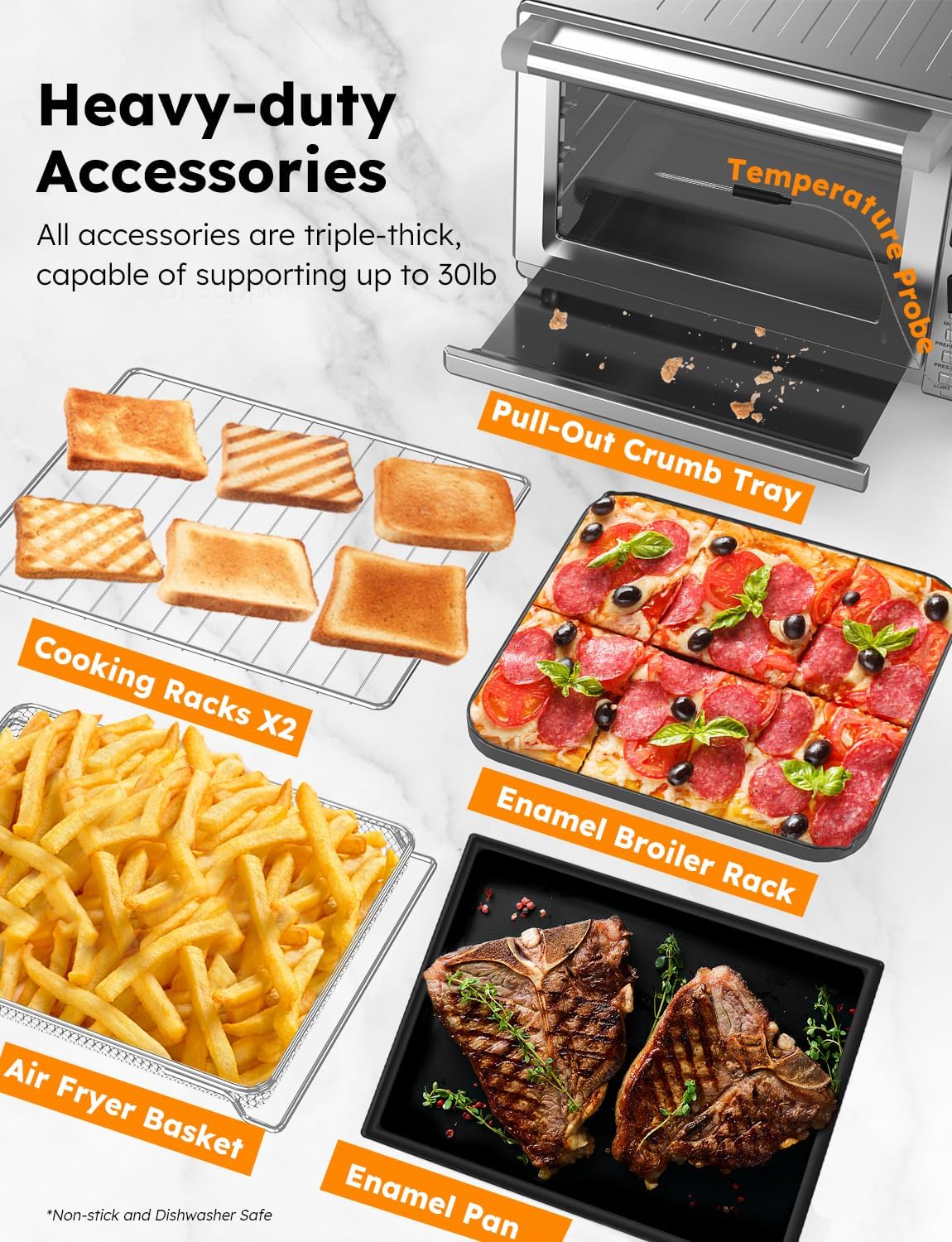 Nuwave Bravo XL Pro Air Fryer - 30QT Toaster Oven with Super Convection & Smart Probe | Stainless Steel