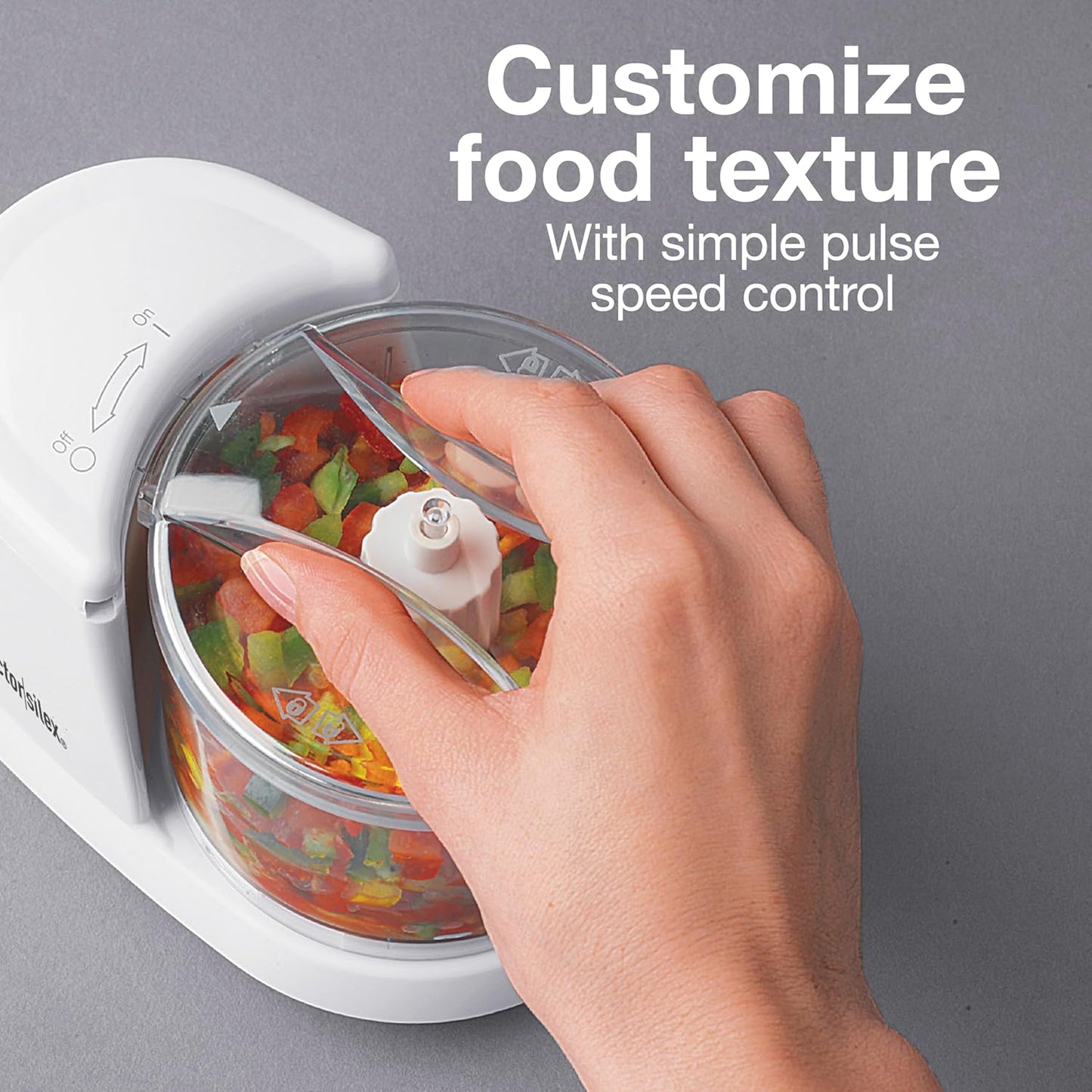 Proctor Silex Electric Vegetable Chopper - Durable Mini Food Processor, 1.5 Cup, White