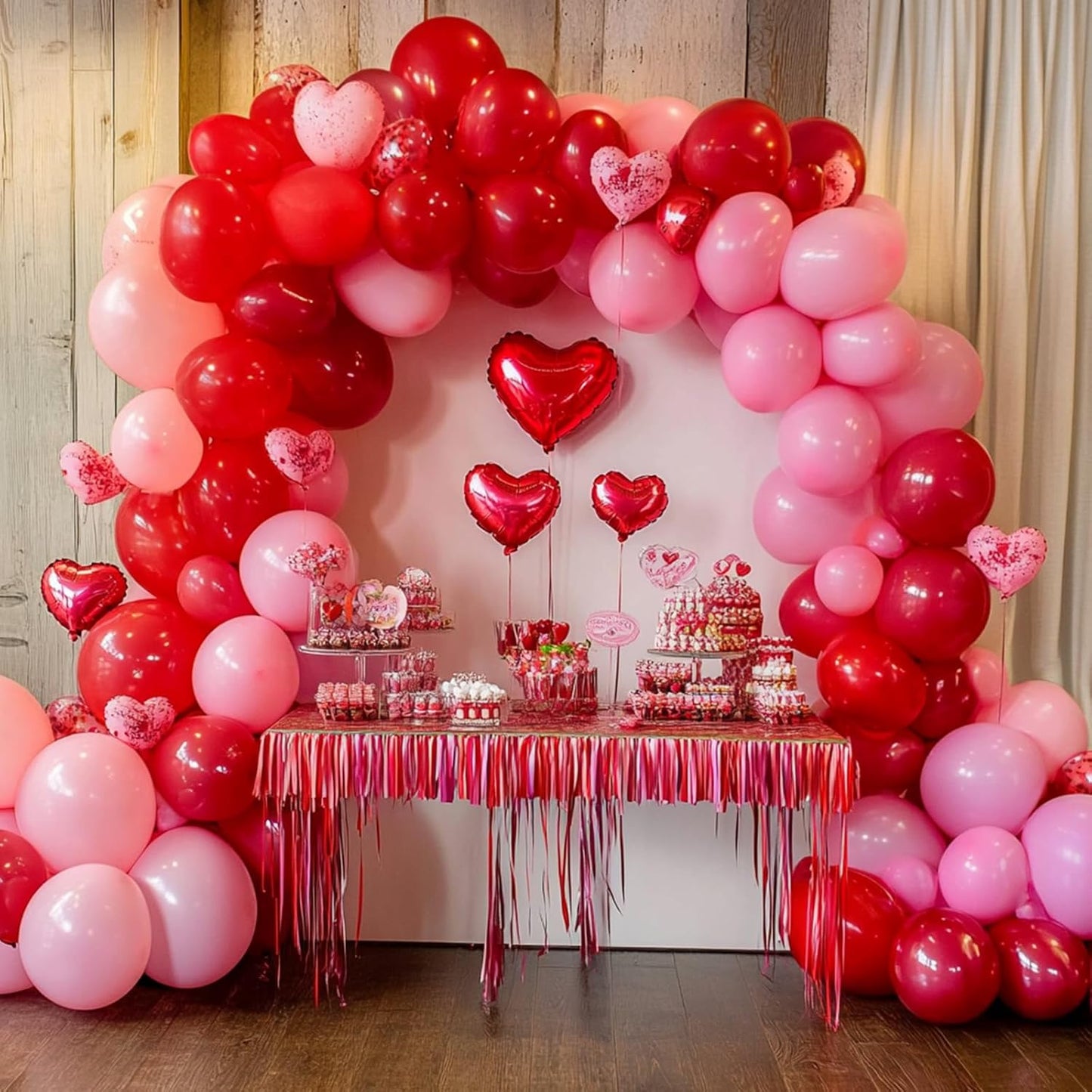 RUBFAC Red Balloons - 135pcs in Various Sizes (5-18 Inch) for Birthday & Wedding Decorations