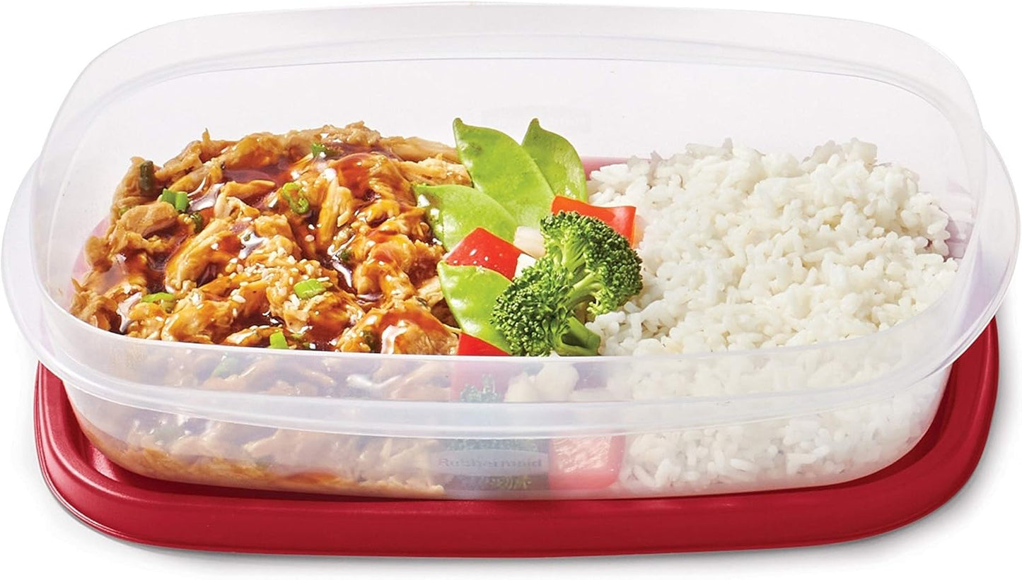 Rubbermaid EasyFindLids Meal Prep Containers - 5.5 Cup Size in Vibrant Red for Convenient Storage