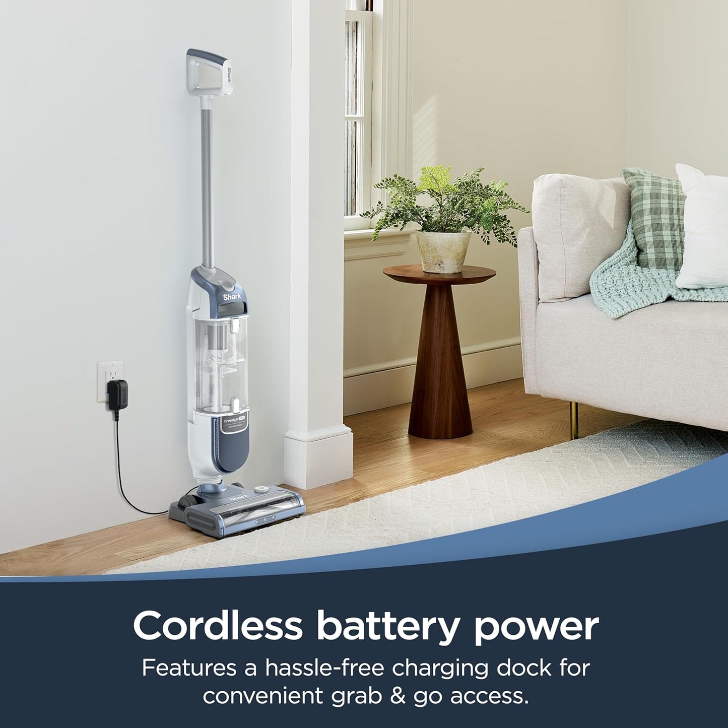 Shark Freestyle Max Cordless Upright Vacuum - Lightweight Multi-Surface Cleaner with Large Dust Cup & LED Headlights | Nordic Blue, SV2002