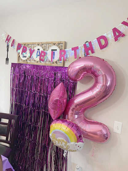 Skiennix 40-Inch Pink Number Balloons - Perfect for 2nd, 12th, 21st Birthday Parties & Celebrations