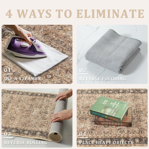 Collive 2x6 Rug Runners for Hallway, Washable Boho Kitchen Runner Rugs Non Slip Vintage Laundry Room Carpets, Low Pile Bathroom Rug Stain Resistant Soft Bedroom Carpet for Entry, Beside, Brown