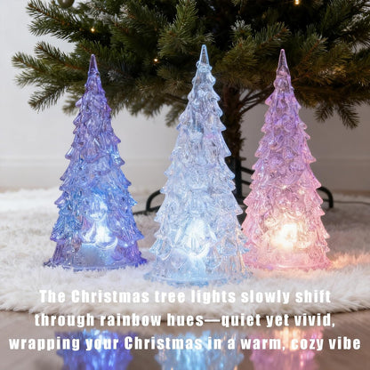 Skiennix Acrylic Christmas Tree Lamp - Enchanted 7-Color Changing Lights | Mini 5 x 2 Inch Decor