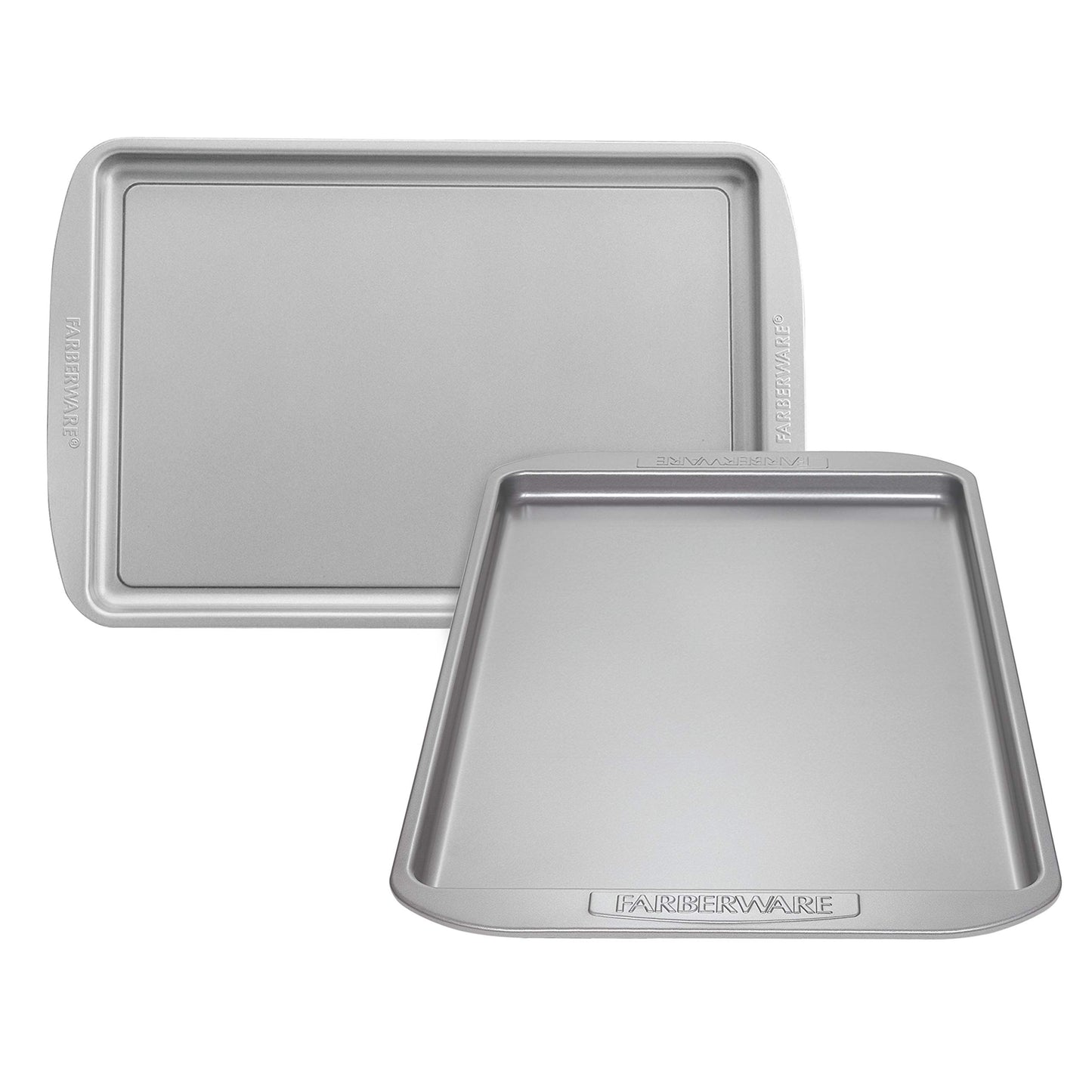 Farberware Nonstick Bakeware Set, Nonstick Cookie Sheets / Baking Sheets - 2 Piece, Gray