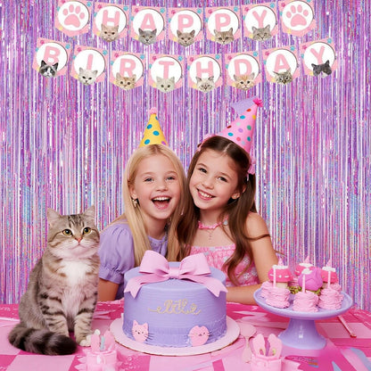 Shimmering Purplish Pink Foil Fringe Curtains - Tinsel Backdrop for Parties & Events | Perfect for Weddings, Baby Showers, Birthdays