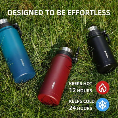 BJPKPK 40oz Insulated Water Bottle - BPA Free Stainless Steel Thermal Flask | Dark Green Color