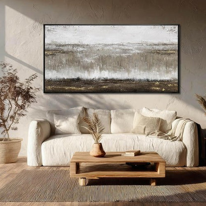 Artexist Textured Canvas Wall Art - Modern Black and Grey Photo Print | 24"x48" Artwork for Bedroom or Office