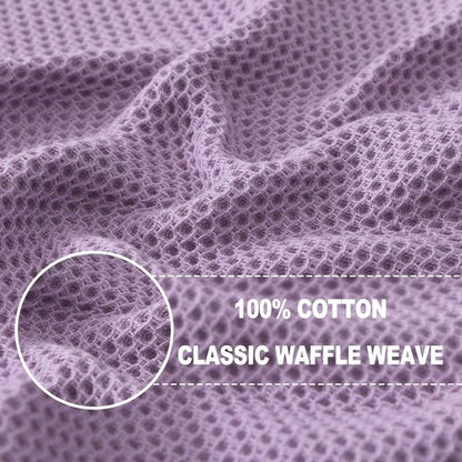 Homaxy Kitchen Dish Cloths - Ultra Soft 100% Cotton Waffle Weave, Quick Drying, 12 x 12 Inches, 6-Pack in Lavender