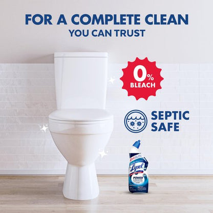 Lysol Toilet Bowl Cleaner, Max Strength Bathroom Cleaning Supplies, Toilet Bowl Cleaner Clinging Gel, Home Essential, Instant Stain Removal, Disinfecting and Deodorizing, Bleach Free, 24 oz (9 ct)