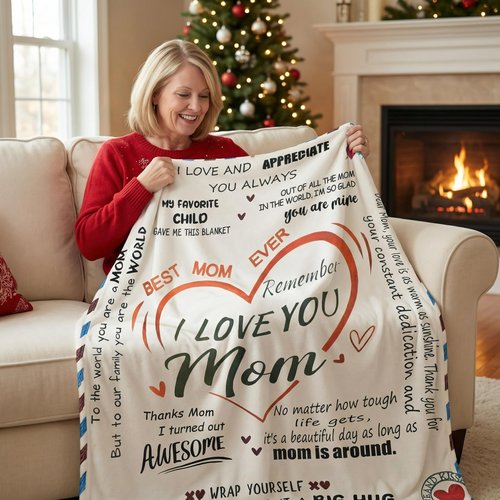 Mothers Day Blanket, Super Soft Throw Blanket,Mother's Day,Anniversary and Birthday Gifts for Mom from Daughter Son, Warm Personalized (60x80)