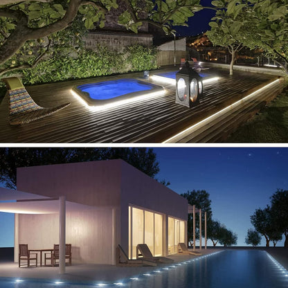 200ft LED Rope Lights by [Brand Name] - Waterproof Outdoor Lighting with 8 Modes | Flexible Tube Lights for Garden, Patio, and Party