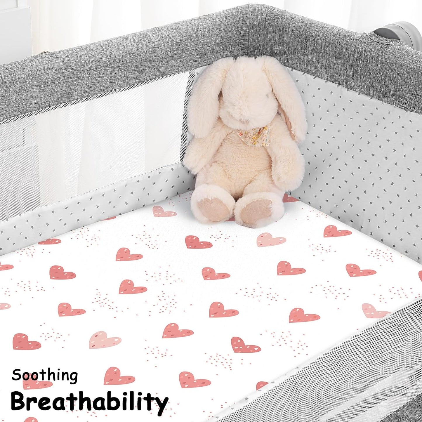Yoofoss Bassinet Sheets - 3-Pack Fitted Set for Halo Bassinest & More | Soft, Breathable Pink & Butterfly Design