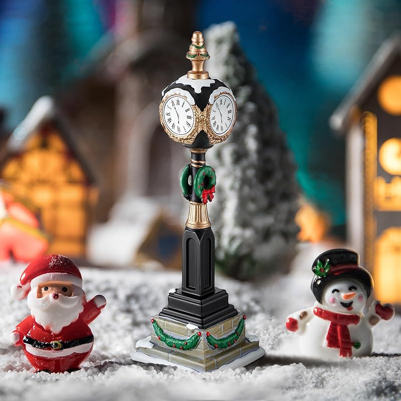 Christmas Village Clock Tower Figurine 6.3 in – 2 x 2 x 6.3 in