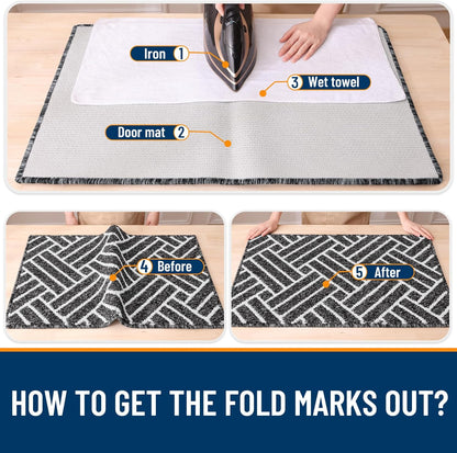 OLANLY Indoor Door Mat - Dirt Resistant & Absorbent | Non-Slip Rubber Backing, 32x20 Inch, Black
